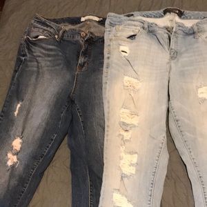 Two pairs of torrid size 16 deconstructed jeans